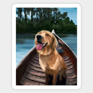 Golden Retriever Livin' the Life` Sticker